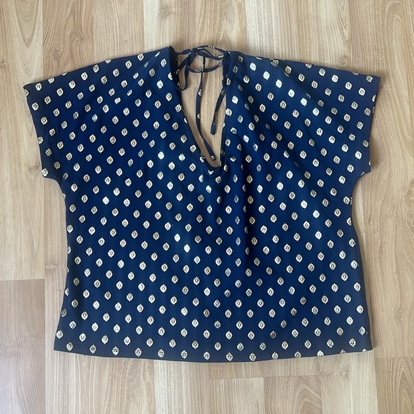 Boden Gold Leaf Print Top - Picture 5 of 16
